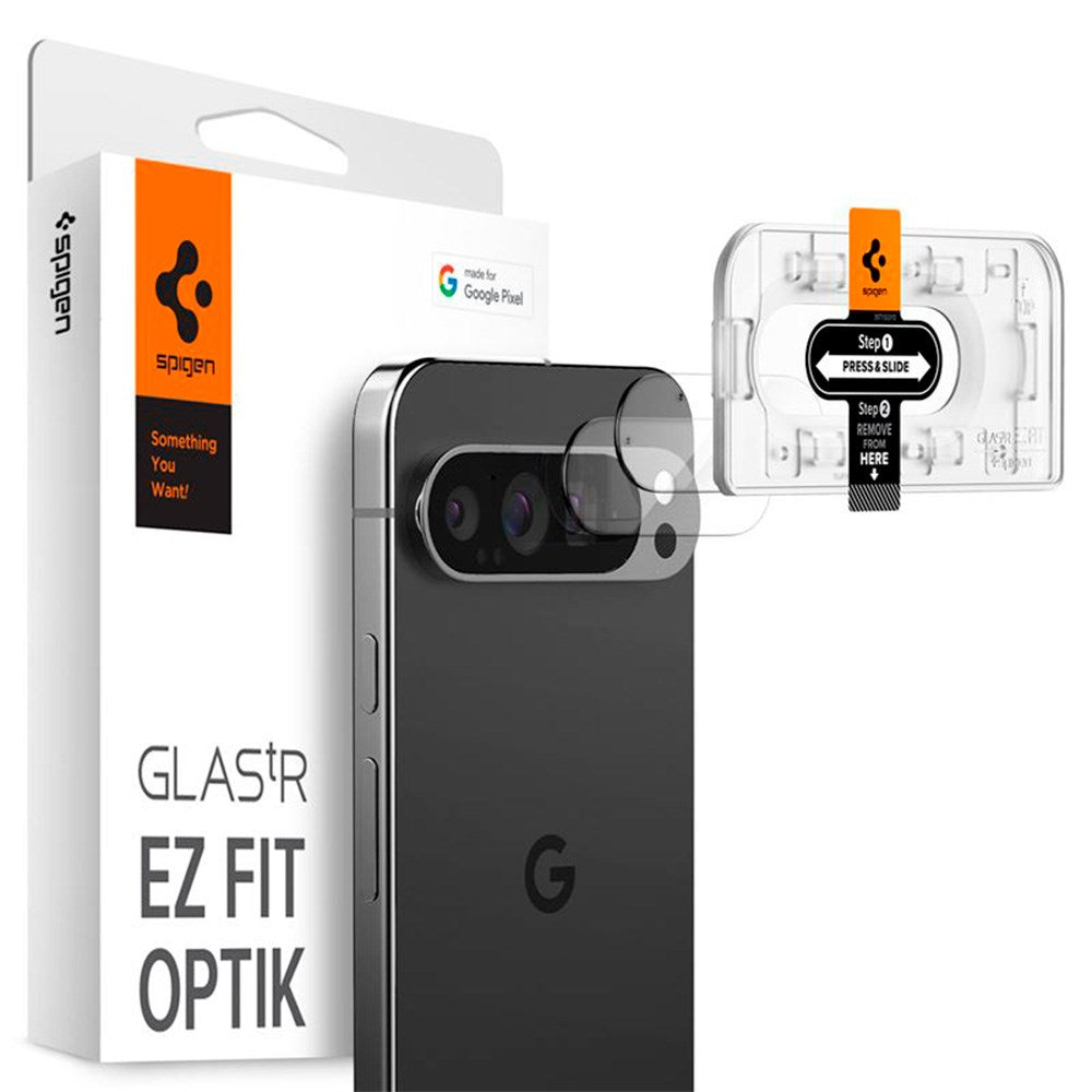 Google Pixel 9 Pro Spigen EZ Fit. tR Optik Kameralinse Beskyttelse - 2 Stk - Gennemsigtig