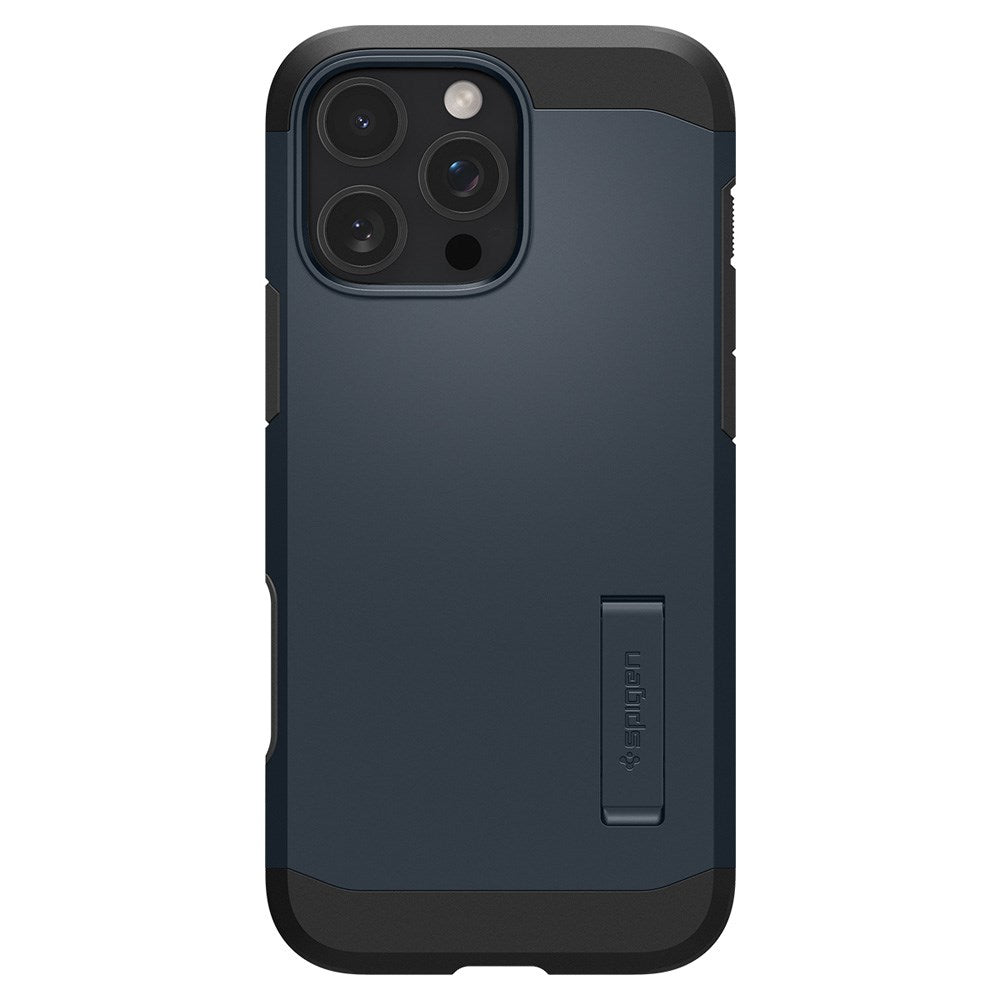 iPhone 16 Pro Max Spigen Tough Armor T Case m. Kickstand - MagSafe Kompatibel - Blå