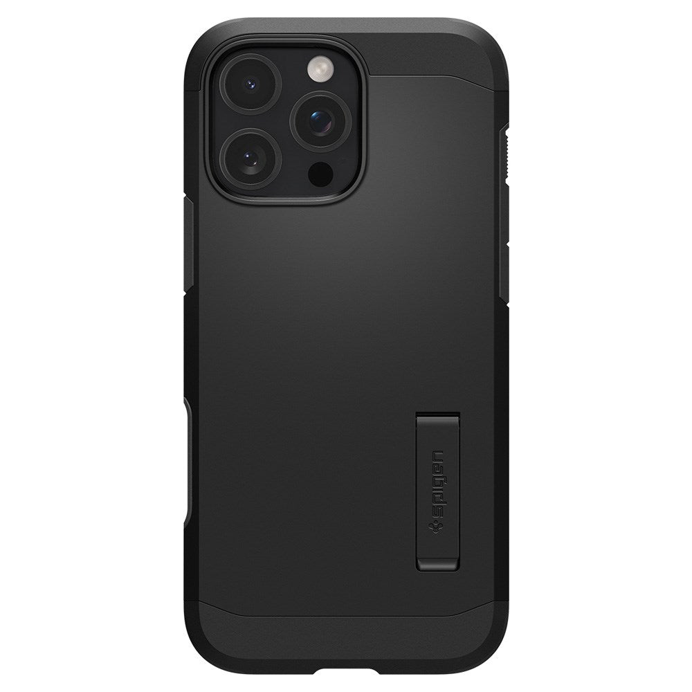 iPhone 16 Pro Spigen Tough Armor T Case m. Kickstand - MagSafe Kompatibel - Sort