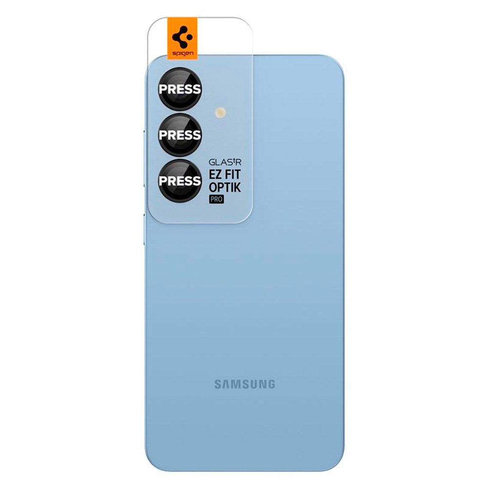 Spigen EZ Fit Optik Pro - Samsung Galaxy S25+ (Plus) - Kameralinsebeskyttelsesglas - 2 stk - Sort