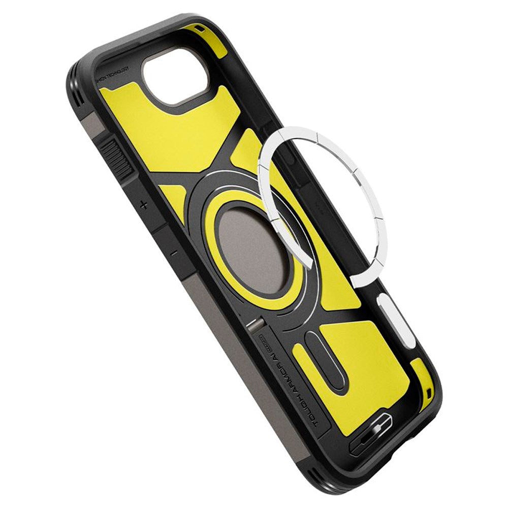 Spigen iPhone 17e / 16e Tough Armor Cover inkl. Kickstand - MagSafe Kompatibel - Gunmetal