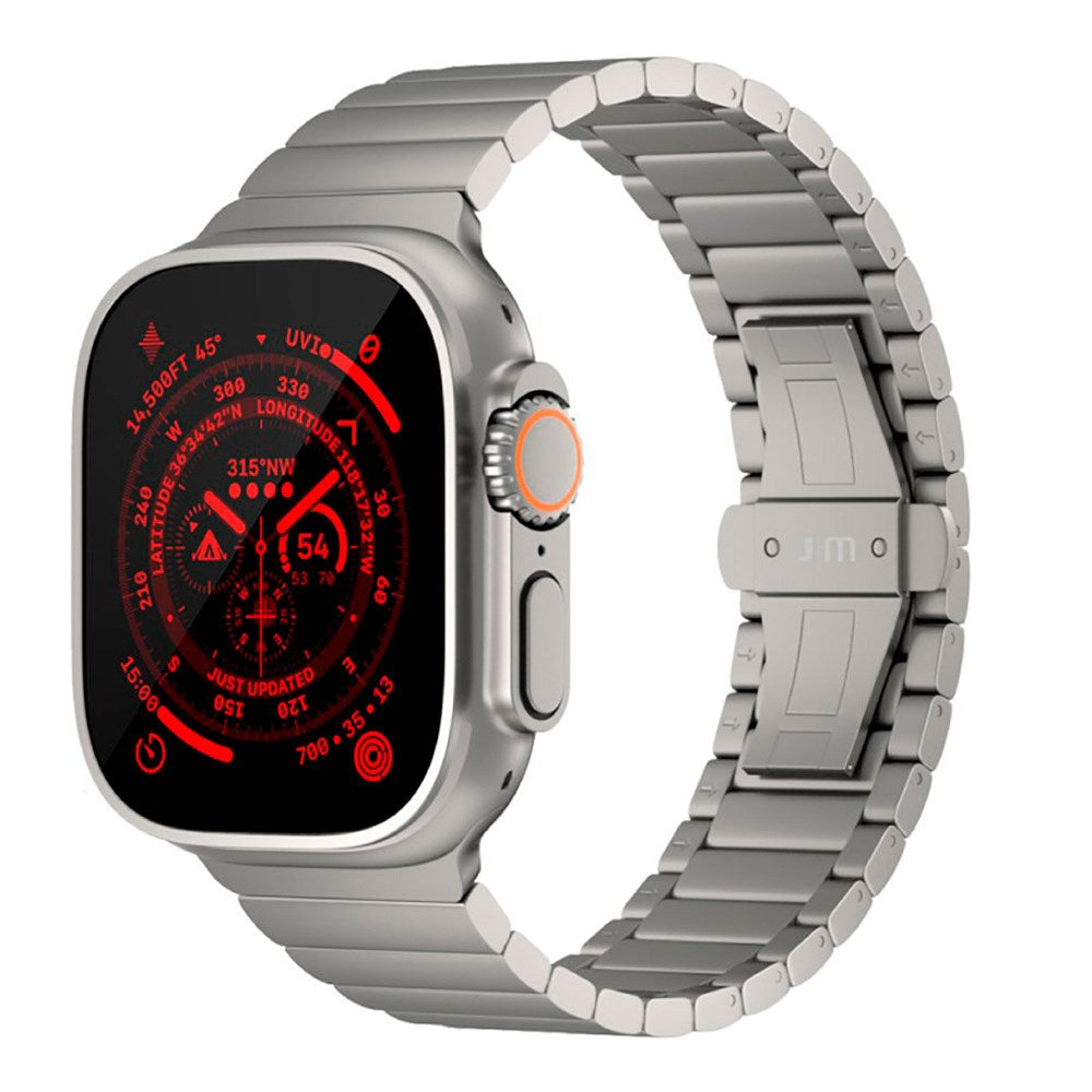 Apple Watch Ultra 1/2 (49mm) Just Mobile Titanium Urrem m. DLC Belægning- Sølv