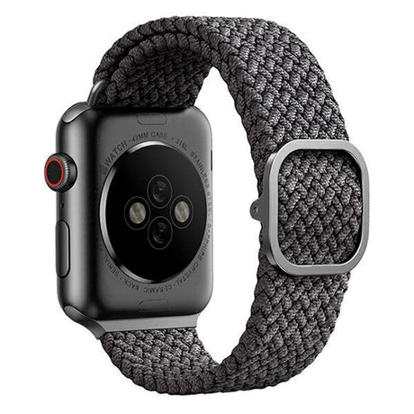 Apple Watch (38/40/SE/41/42mm) UNIQ Aspen Flettet Stof Smartwatch Rem - Grå