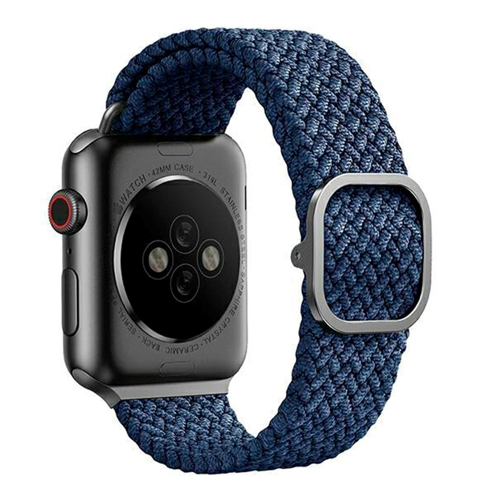 Apple Watch (38/40/SE/41/42mm) UNIQ Aspen Flettet Stof Smartwatch Rem - Blå