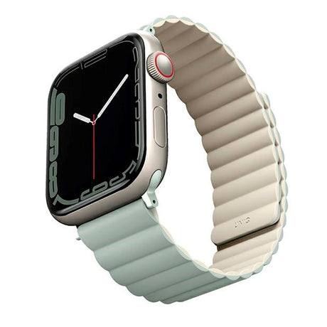 Apple Watch (42/44/SE/45/46/49mm) UNIQ Revix Vendbar Urrem Magnetisk - Sage / Beige