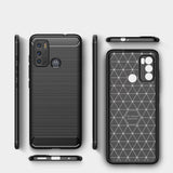 Motorola Moto G60 Tech-Protect Fleksibelt Plastik Carbon Bagside Cover - Sort