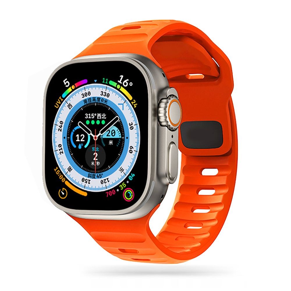 Apple Watch (42/44/SE/45/46/49mm) Iconband Tech-Protect Line Silikone Rem - Orange