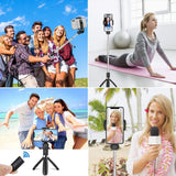 Tech-Protect L02S Kompakt Selfiestang m. Tripod & Bluetooth - Sort