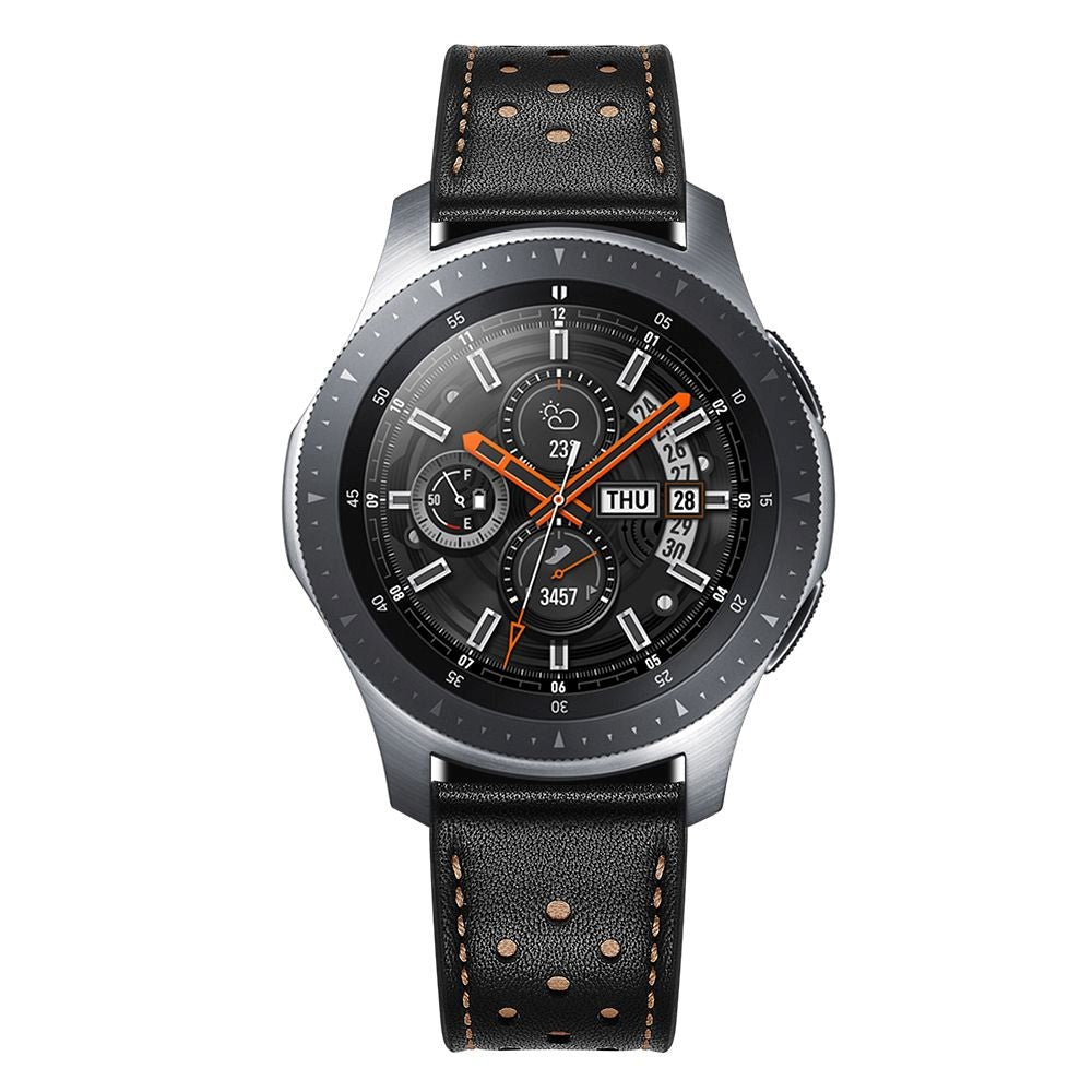 Samsung Galaxy Watch (42mm) Tech-Protect Ægte Læder Urrem - Sort