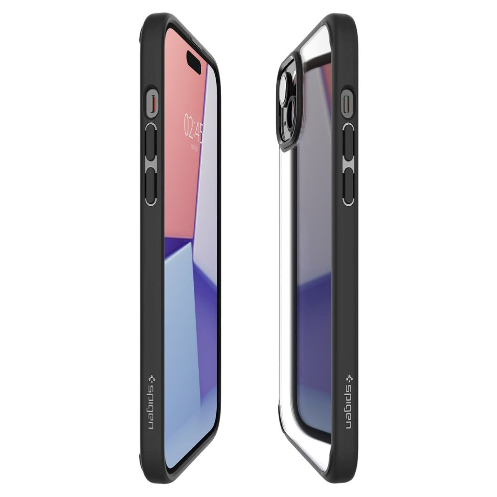 iPhone 15 Plus Spigen Ultra Hybrid Case - Gennemsigtig / Sort