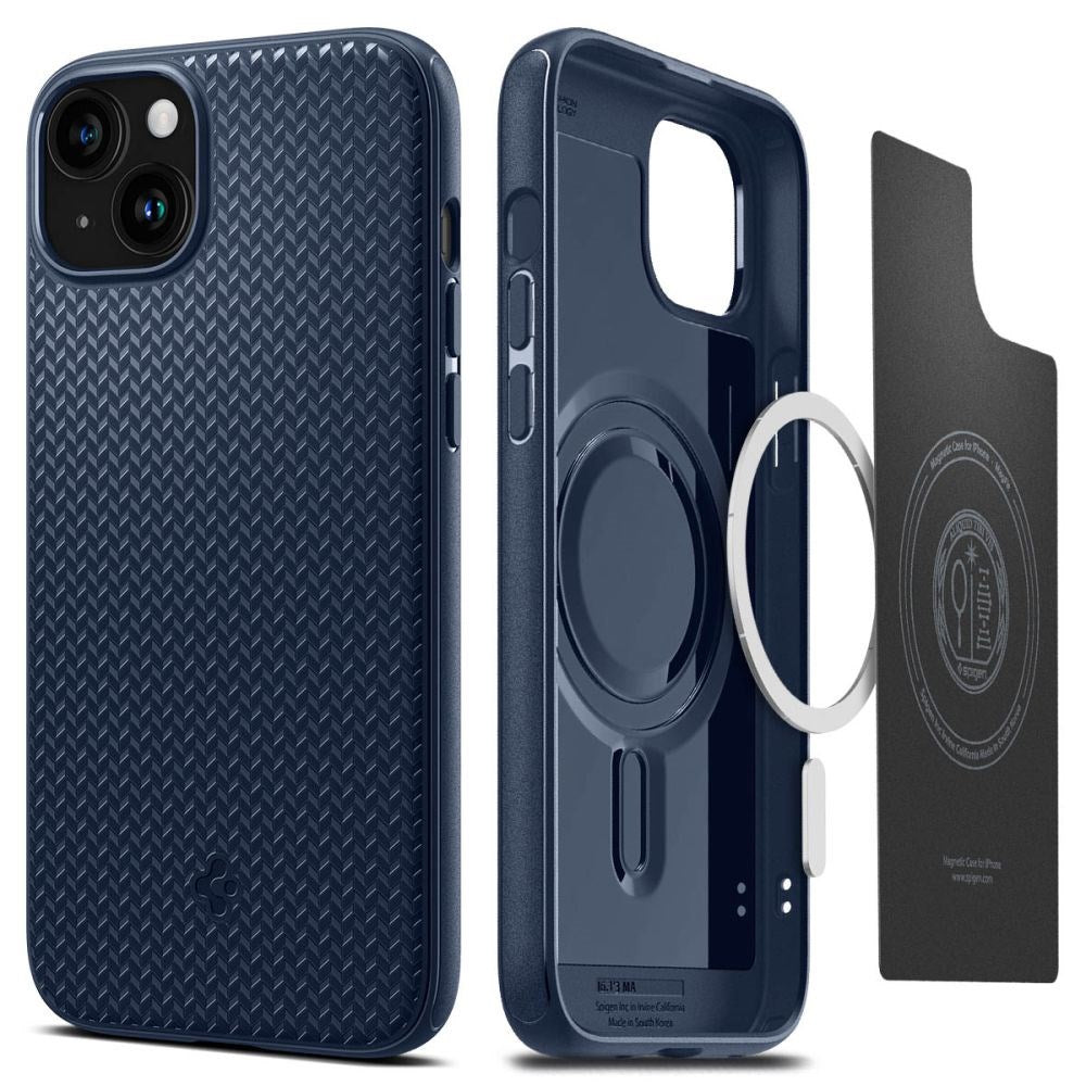 iPhone 15 Spigen Mag Armor Bagside Cover - MagSafe Kompatibel - Navy Blue