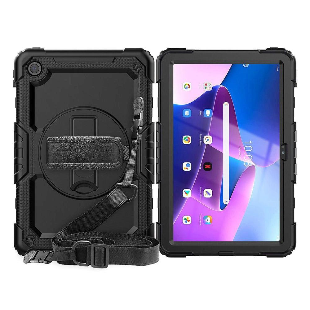 Lenovo Tab M10 Plus (3. Gen) 10.6" (TB-125F/128F) Tech-Protect Solid360 Håndværker Case m. Beskyttelsesfilm - Sort