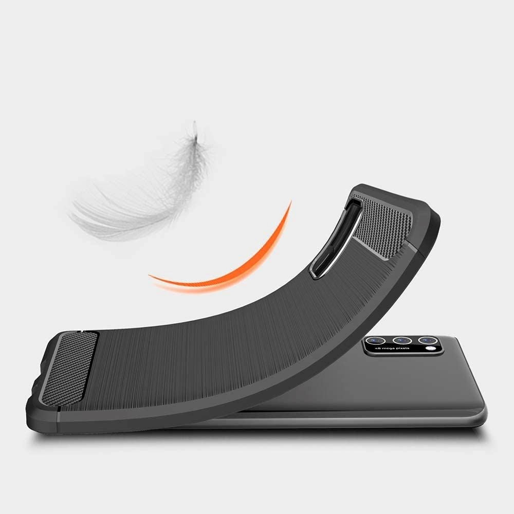 Xiaomi Poco M3 Tech-Protect Fleksibelt Plastik Carbon Cover - Sort