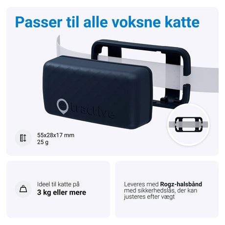 Tractive GPS Cat Mini - GPS & Bluetooth Tracker til Kat - Mørkeblå