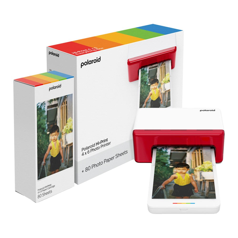Polaroid Hi-Print Everything Box med Mobil Fotoprinter 4"x6" & 80 Stk. Fotopapir - Hvid / Rød