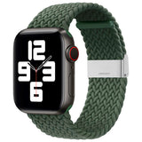 Apple Watch (38/40/SE/41/42mm) Hurtel Flettet Stof Rem - Grøn