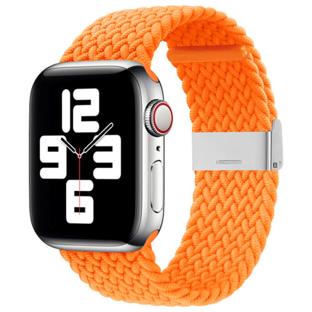 Apple Watch (42/44/SE/45/46/49mm) Hurtel Flettet Stof Rem - Orange