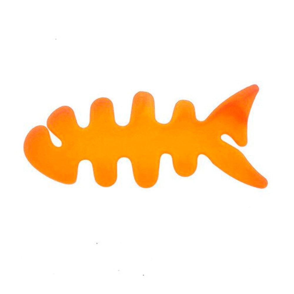 Plastik Mini Kabelopruller - Fisk - Orange