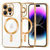 iPhone 15 Pro Tech-Protect MagShine Bagside Cover - MagSafe Kompatibel - Gennemsigtig / Guld