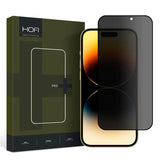 Hofi iPhone 15 Pro Max Glass Pro+ Skærmbeskyttelse m. Privacy Funktion - Case Friendly - Gennemsigtig / Sort Kant