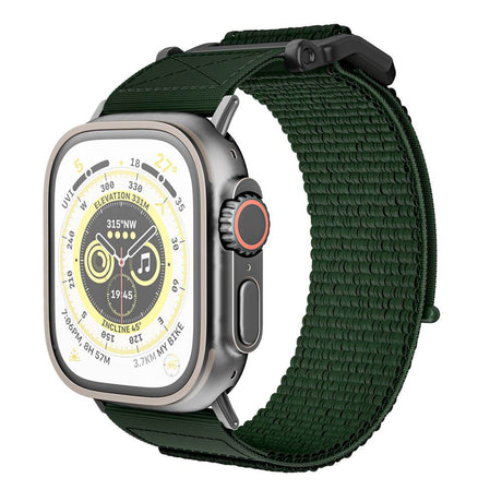 Apple Watch (42/44/SE/45/46/49mm) Tech-Protect Scout Rem i Stof - Mørkegrøn