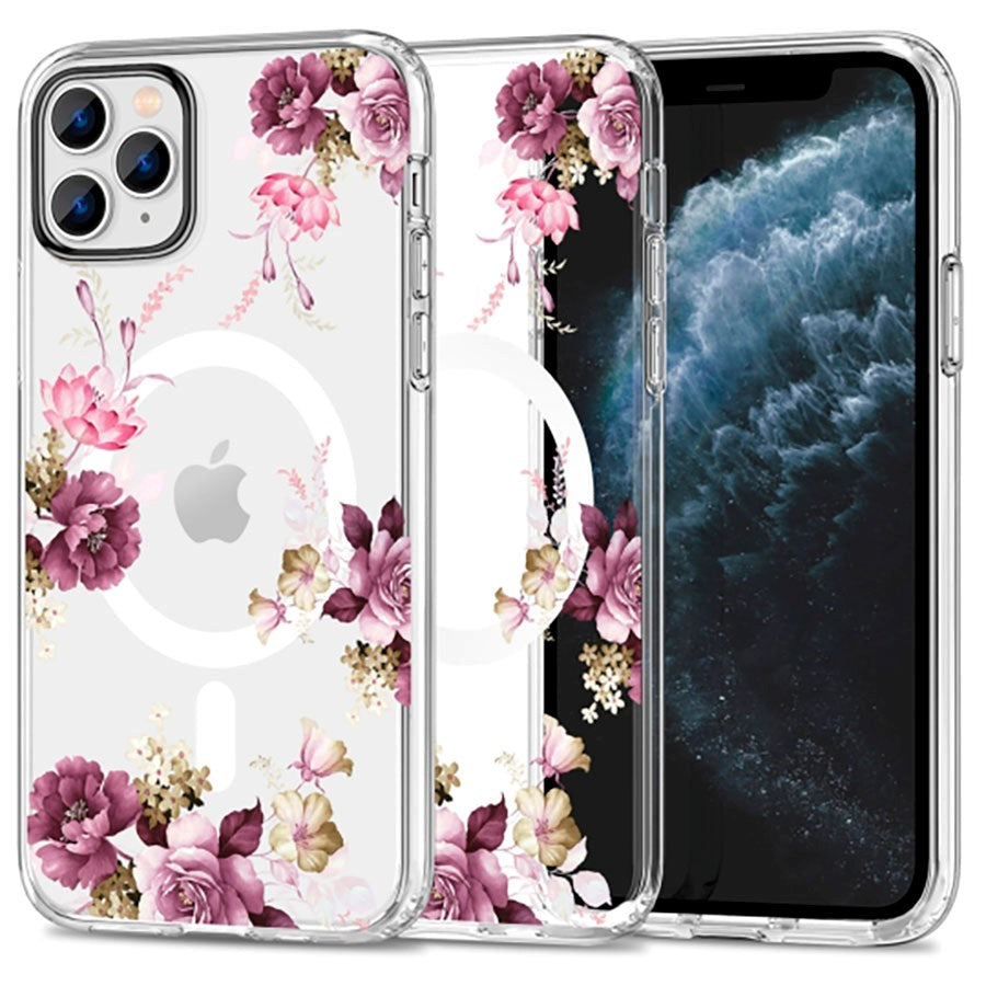 iPhone 11 Pro Tech-Protect MagMood Bagside Cover - MagSafe Kompatibel - Spring Floral