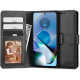 Motorola Moto G54 Tech-Protect Flip Wallet m. Pung & Ståfunktion - Sort