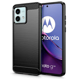 Motorola Moto G84 Tech-Protect Fleksibelt Plastik Carbon Bagside Cover - Sort