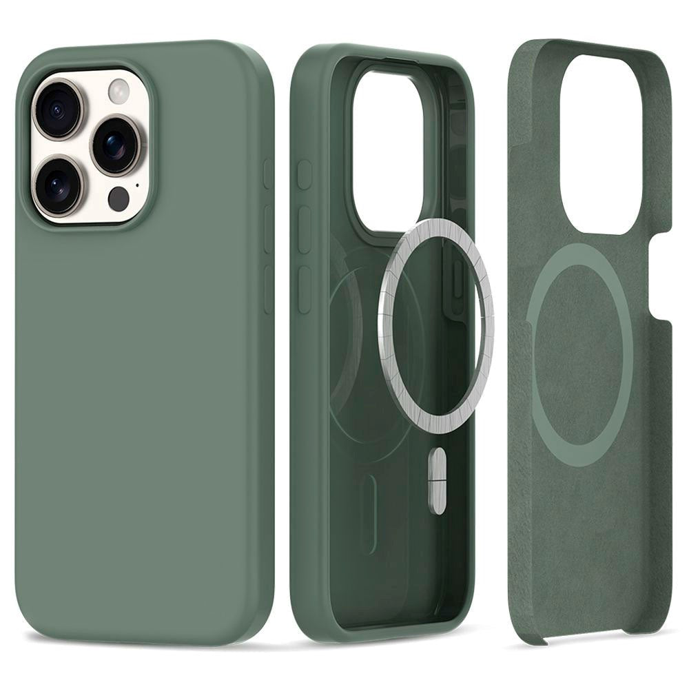 iPhone 15 Pro Tech-Protect Silikone Case - MagSafe Kompatibel - Olive