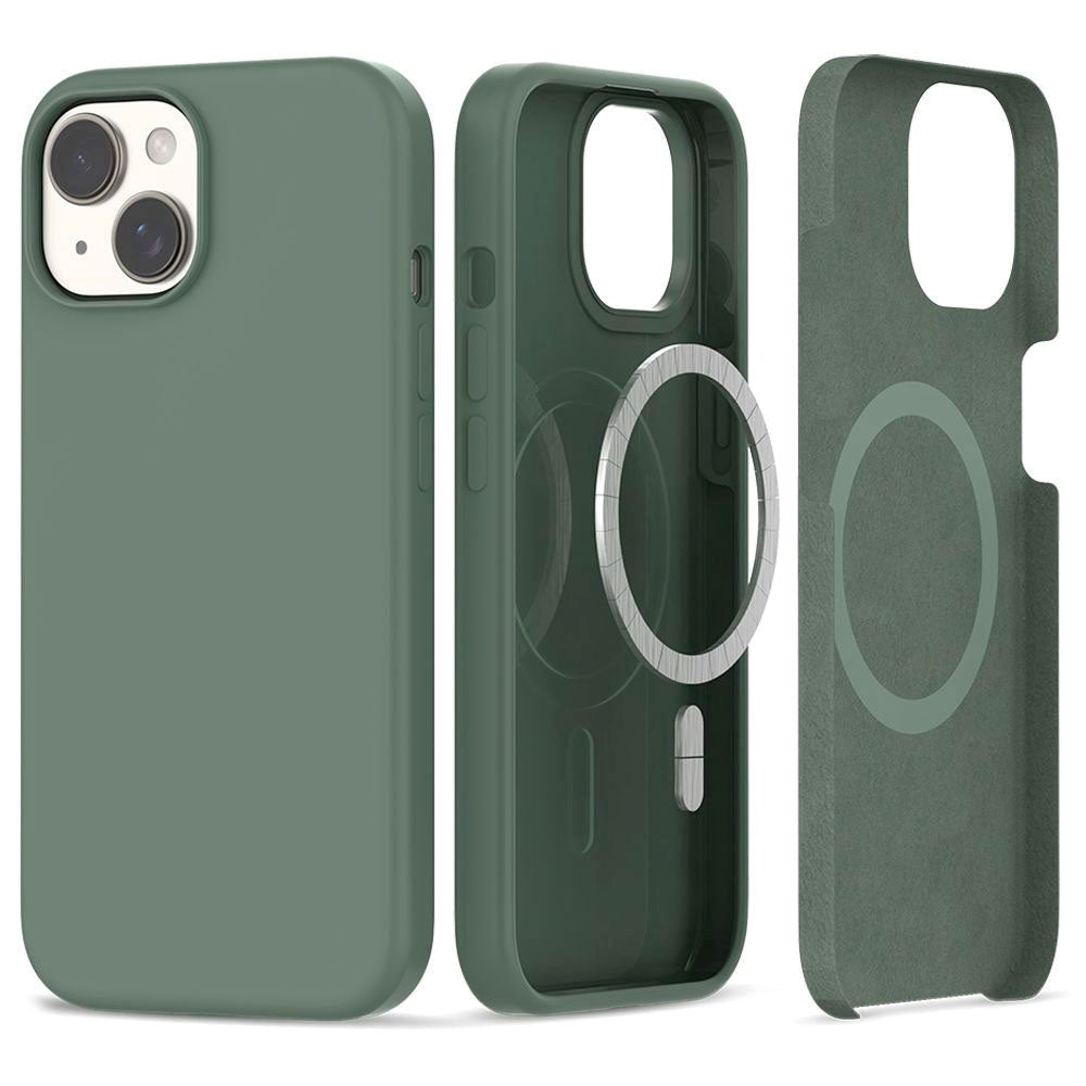 iPhone 15 Tech-Protect Silikone Case - MagSafe Kompatibel - Olive