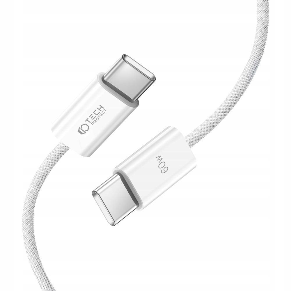 Tech-Protect Ultraboost Classic USB-C til USB-C Kabel 60W/3A 25cm - Hvid