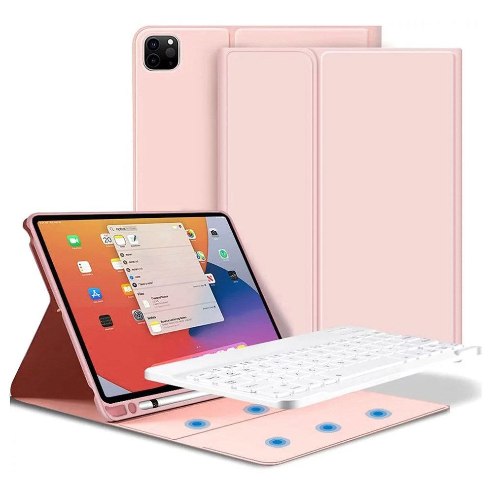 iPad Pro 11" (2022 / 2021 / 2020) Tech-Protect Keyboard Cover m. Pencil Holder - Engelsk Layout - Lyserød