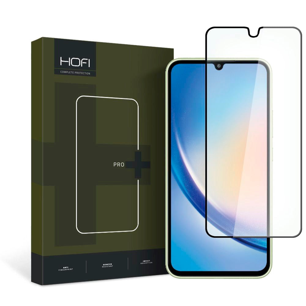 Samsung Galaxy A34 (5G) Hofi Pro+ Hærdet Glas Skærmbeskyttelse - Case Friendly - Sort Kant