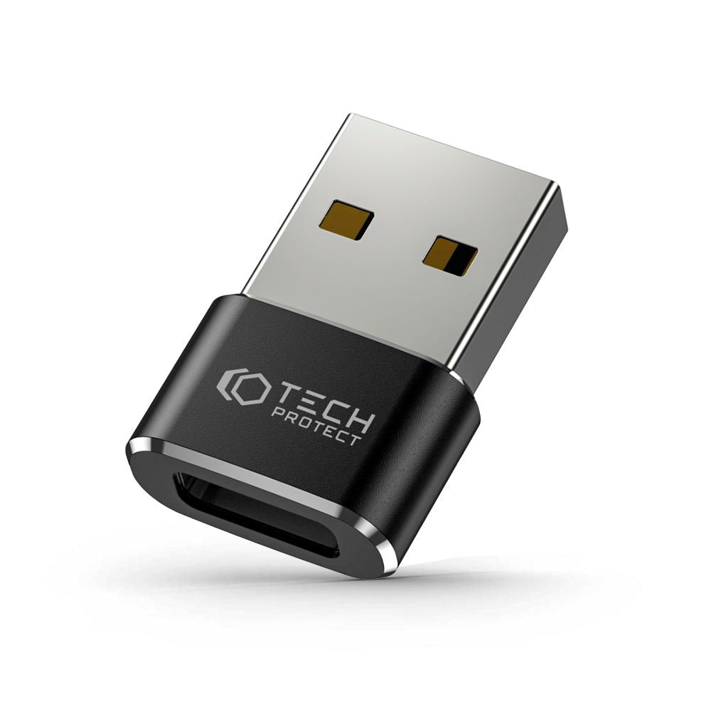 Tech-Protect USB-A Til USB-C Adapter - Sort