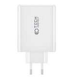 Tech-Protect Network PD GaN 100W Vægoplader m. 3 x USB-C & 1 x USB-A - Hvid