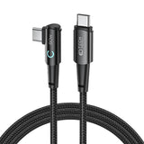 Tech-Protect Ultraboost Vinklet USB-C til USB-C Kabel 60W/6A 2m - Sort