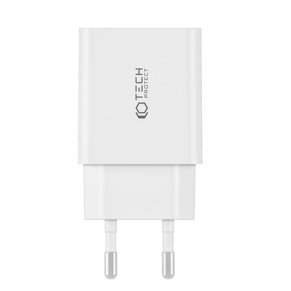 Tech-Protect Network 35W Vægoplader m. 2 x USB-C - Hvid