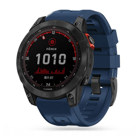 Universal Garmin 22mm QuickFit Iconband Tech-Protect Line Silikone Rem - Navy Blå