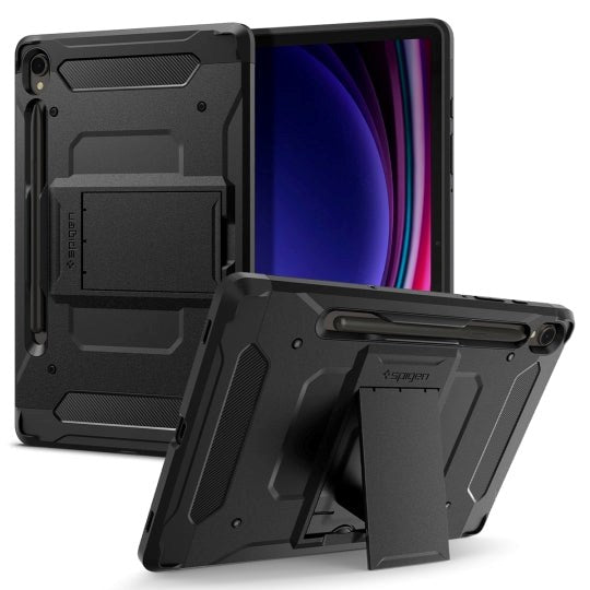 Samsung Galaxy Tab S9 Spigen Tough Armor Pro Bagside Cover m. S-Pen Holder & Kickstand - Sort