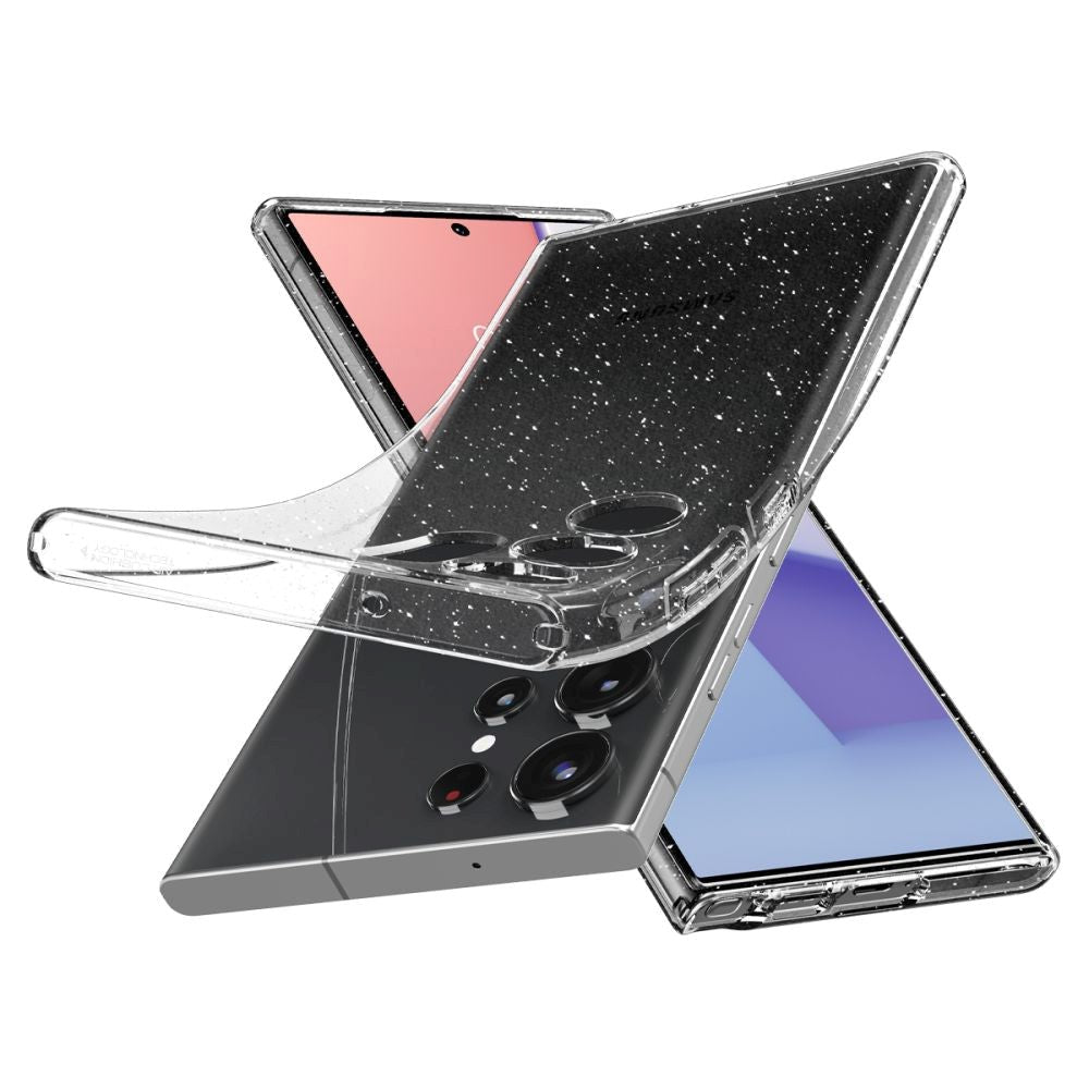 Spigen Samsung Galaxy S23 Ultra Liquid Crystal Glitter Bagside Cover - Gennemsigtig