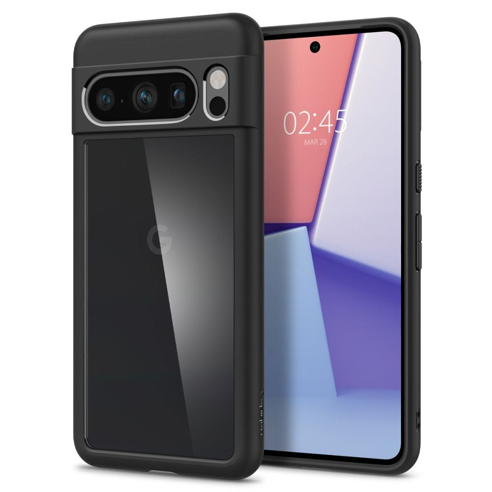 Google Pixel 8 Pro Spigen Ultra Hybrid Case - Gennemsigtig / Sort