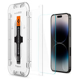 iPhone 14 Pro Spigen EZ Fit Glas.tR Skærmbeskyttelse 2. Stk - Case Friendly - Gennemsigtig