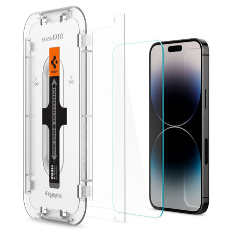 iPhone 14 Pro Spigen EZ Fit Glas.tR Skærmbeskyttelse 2. Stk - Case Friendly - Gennemsigtig