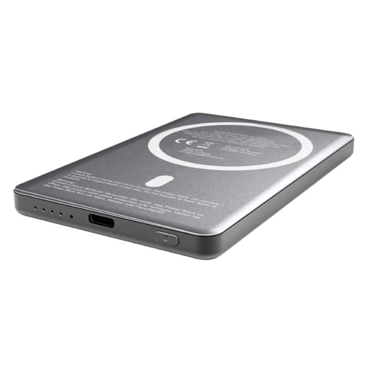 Denver PQCW-5015 Trådløs PowerBank - 15W / 5000 mAh - MagSafe Kompatibel - Grå