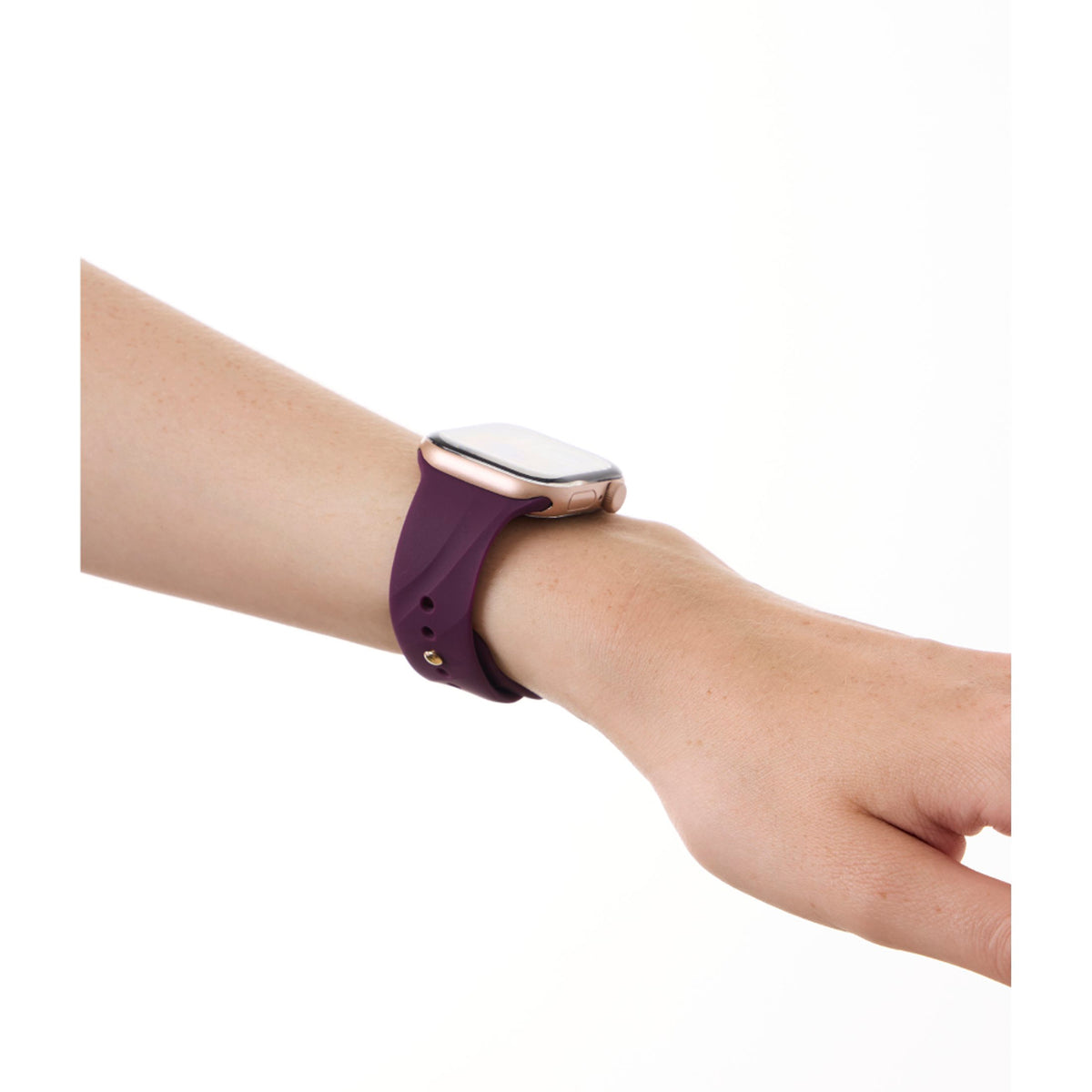 iDeal of Sweden Apple Watch (42/44/SE/45/46/49mm) Soft Swirl Silikonerem - Str. S/M - Velvet Plum