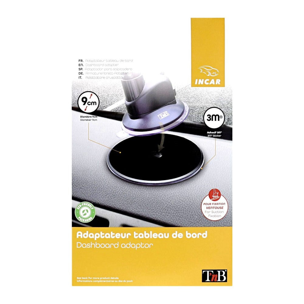 T'NB Instrumentadapter til Sugekopsmontering - 90mm - Sort