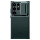 Samsung Galaxy S24 Ultra Spigen Optik Armor Bagside Cover - Mørkegrøn