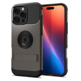 iPhone 16 Pro Max Spigen Slim Armor Bagside Cover m. Kickstand - MagSafe Kompatibel - Gunmetal