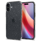 iPhone 16 Plus Spigen Liquid Crystal Glitter Bagside Cover - Gennemsigtig