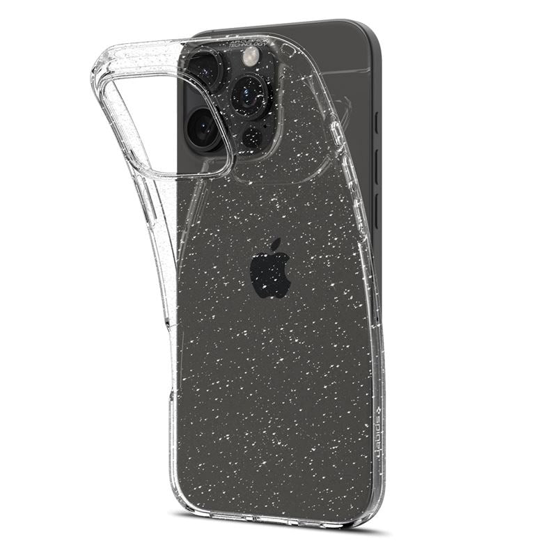 iPhone 16 Pro Spigen Liquid Crystal Glitter Bagside Cover - Gennemsigtig